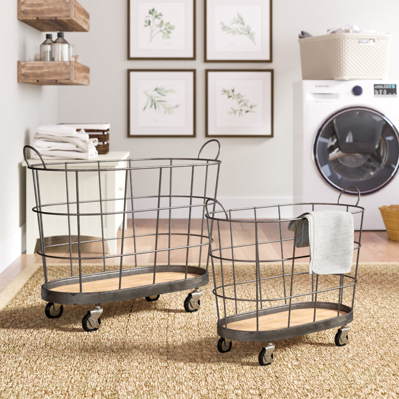 Gracie Oaks Rolling Laundry Metal Baskets & Reviews Wayfair.ca